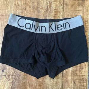 Men’s vintage Calvin Klein Steel Black Boxer Brief Trunks with Gray Waistband